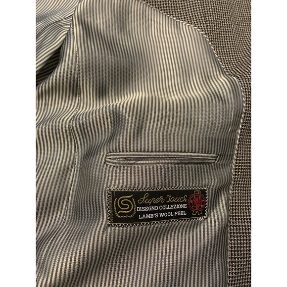 Mazzoni Tweed Blazer Mens 40R Houndstooth Gray Jacket Sportcoat - Picture 13 of 14